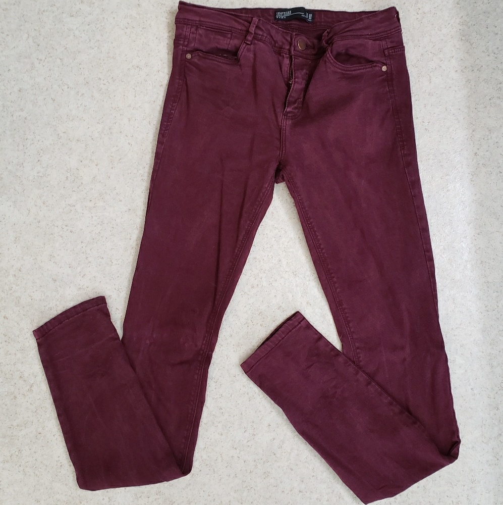 ZARA wine colored skinny jeans